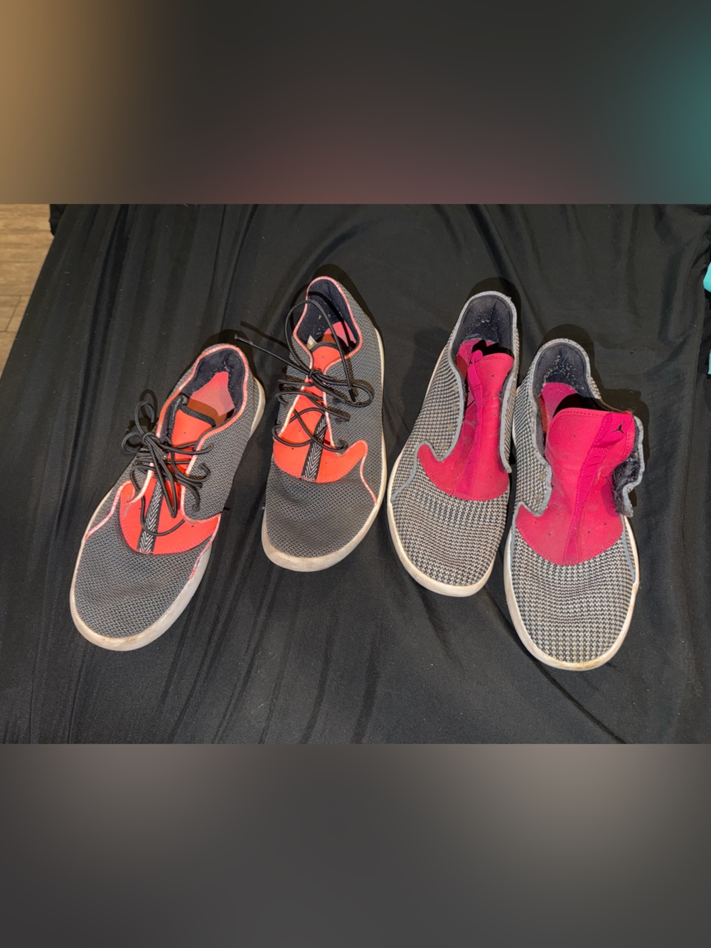 Jordan eclipse Women’s Gray and Pink Athletic Sneakers with Coral Accents